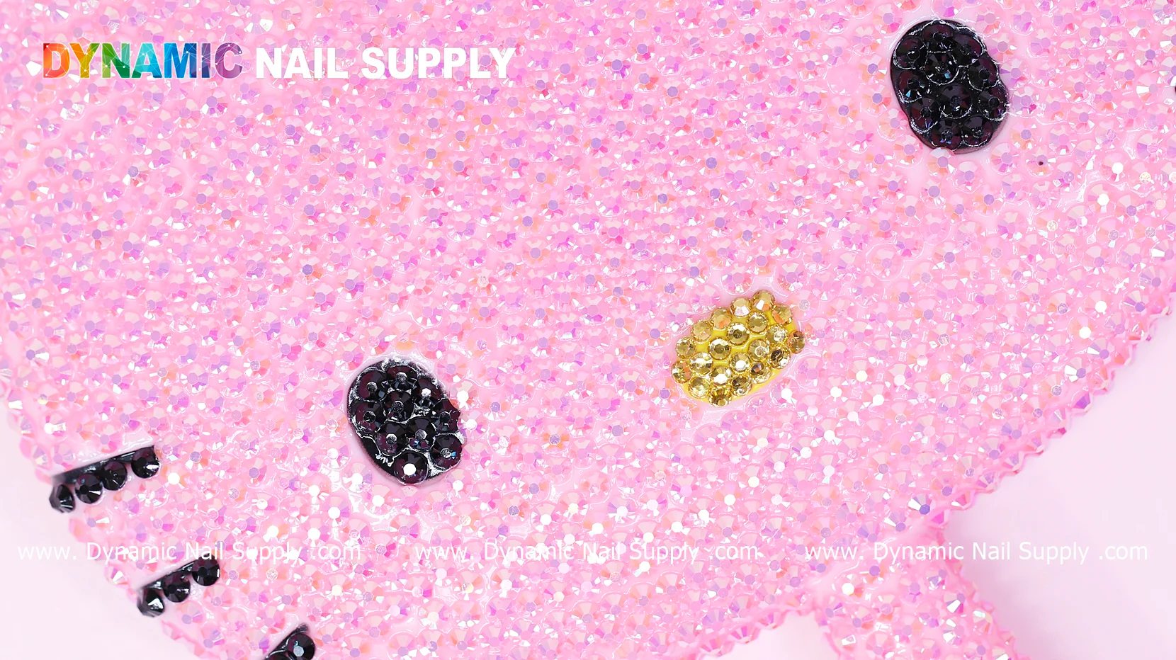 Sparkling Hell0 Kitty Mirror (Pink Rhinestones Engraved) Cute Cat Face Cosmetic Vanity Makeup Mirror - Image 4