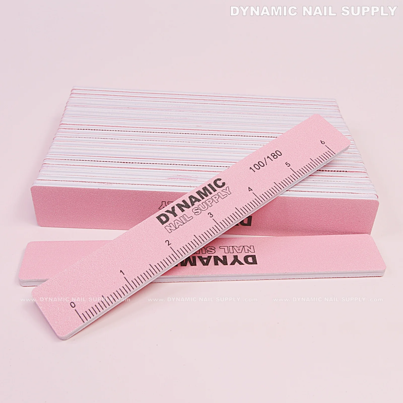 Square Acrylic-Nail files Grit 100/180 - Pack 25 - Pink Double-side with Hard board - Medium and Fine - Image 6