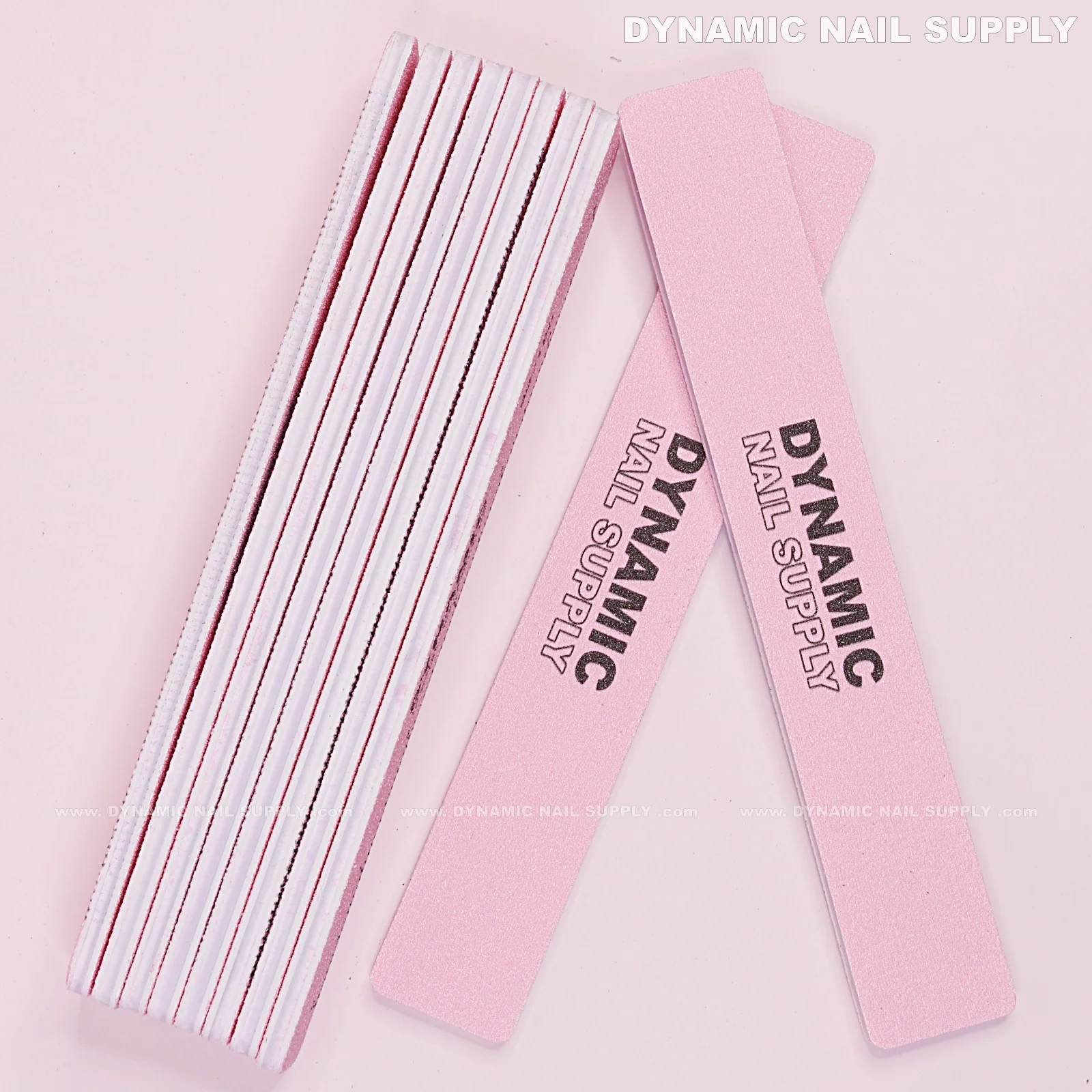 Square Nail files Grit 80/100 - Pack 10 - Pink hand file with Double-side and Hard board - Image 6