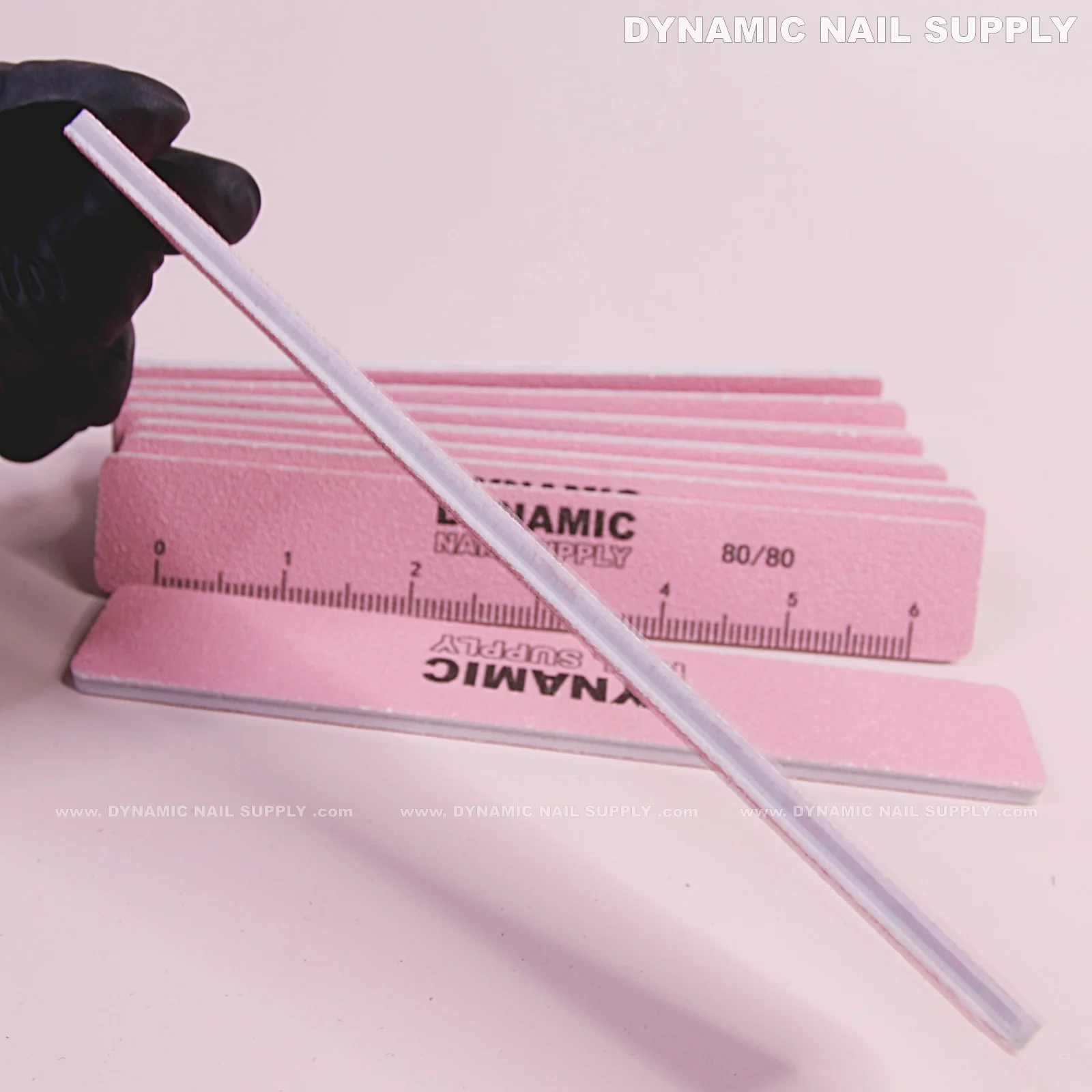 Square Nail files Grit 80/80 Coarse - Pack 10 - Pink - Double-side with Hard board - Image 4