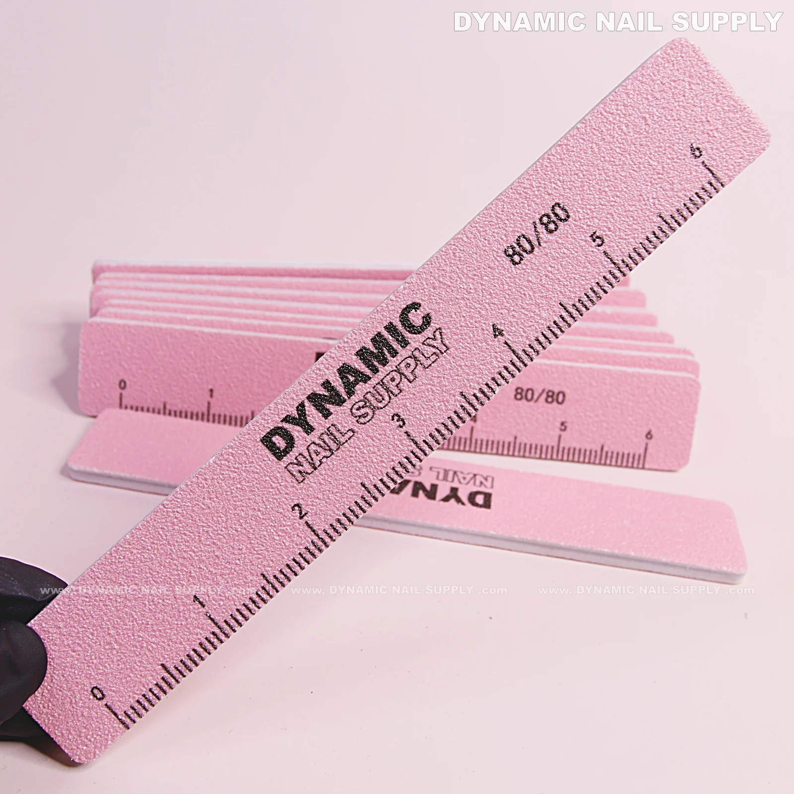 Square Nail files Grit 80/80 Coarse - Pack 10 - Pink - Double-side with Hard board - Image 5