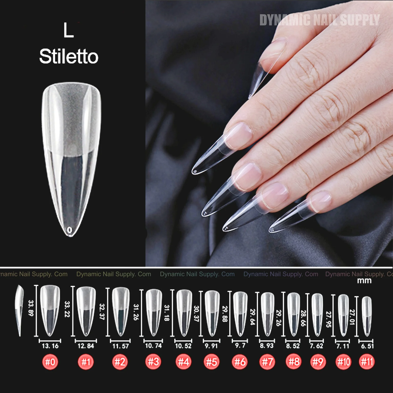 [Stiletto L] Full Cover Soft-Gel Nail Tips - 600 pcs - Image 2