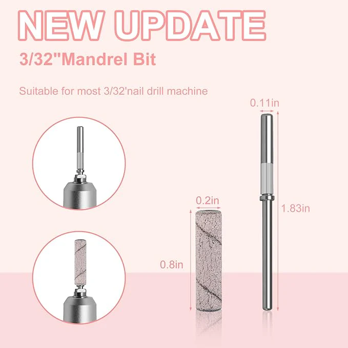 Super Long Mini (Thin 3.1mm) Sanding Band Mandrel Nail Drill Bit use for Manicure, Prep, Gel, Smooth - Image 10
