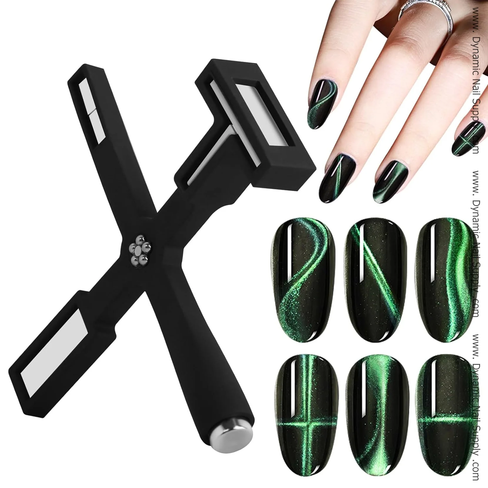 Upgraded 5-in-1 Magnet Tool Bar for Cat eye gel polish (Black Silicone handle) - Image 4