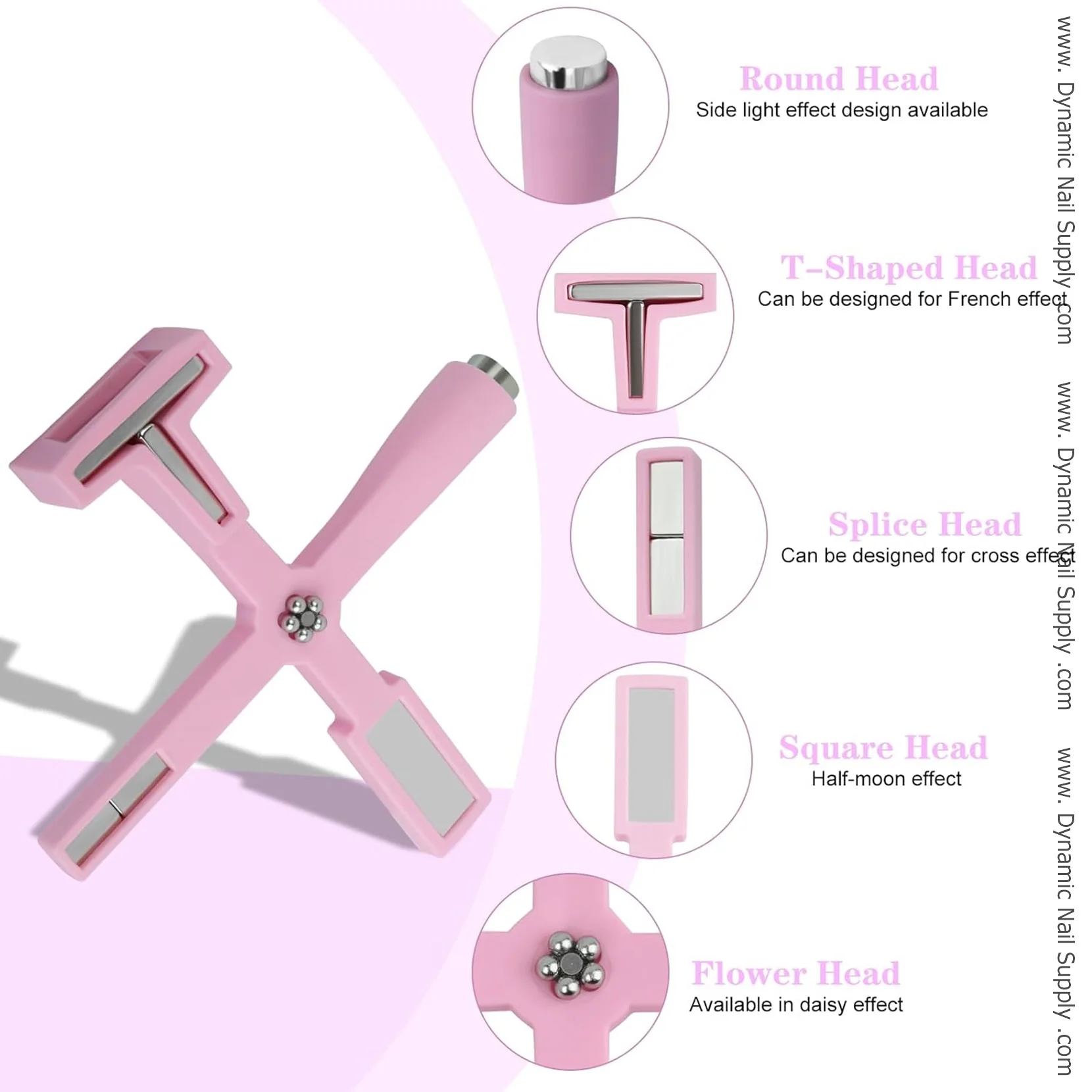 Upgraded 5-in-1 Magnet Tool Bar for Cat eye gel polish (Pink Silicone handle) - Image 3