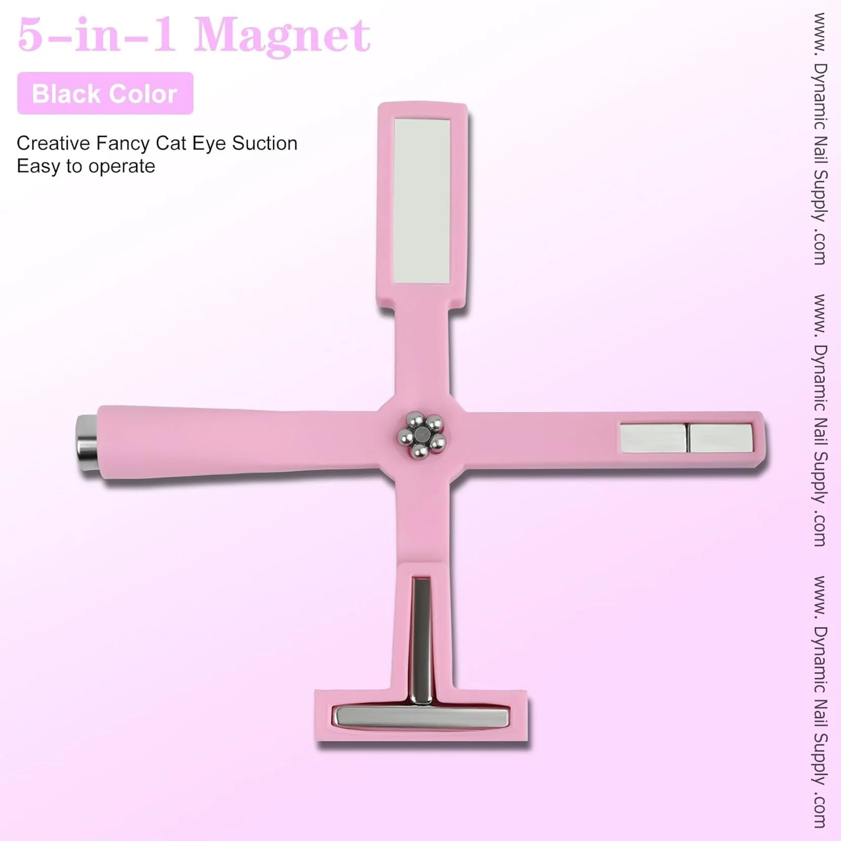 Upgraded 5-in-1 Magnet Tool Bar for Cat eye gel polish (Pink Silicone handle) - Image 5