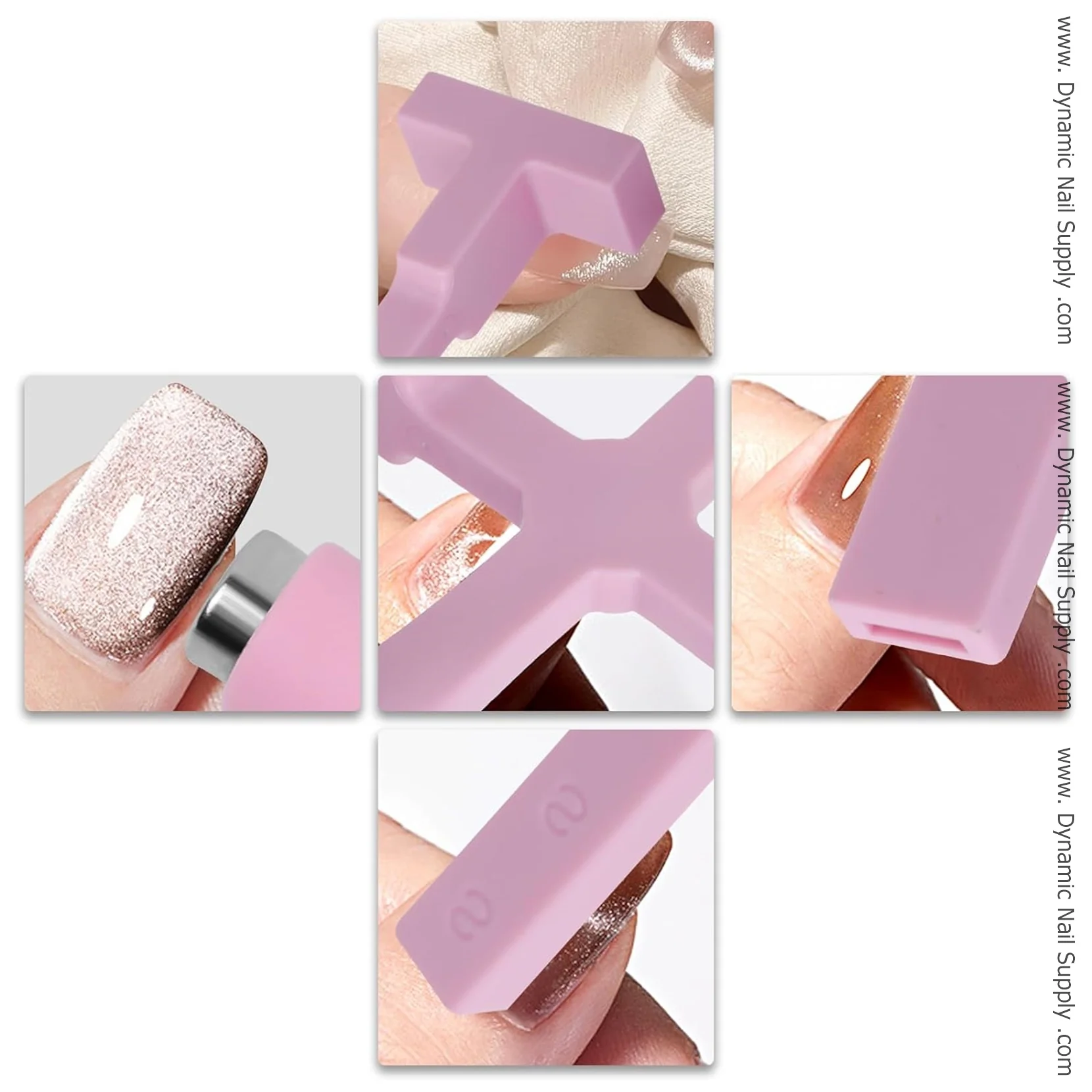 Upgraded 5-in-1 Magnet Tool Bar for Cat eye gel polish (Pink Silicone handle) - Image 7