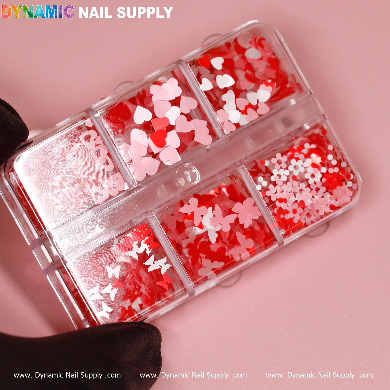 Valentine Style Butterfly & Heart & Flower sequins (red and pink color) - Image 3