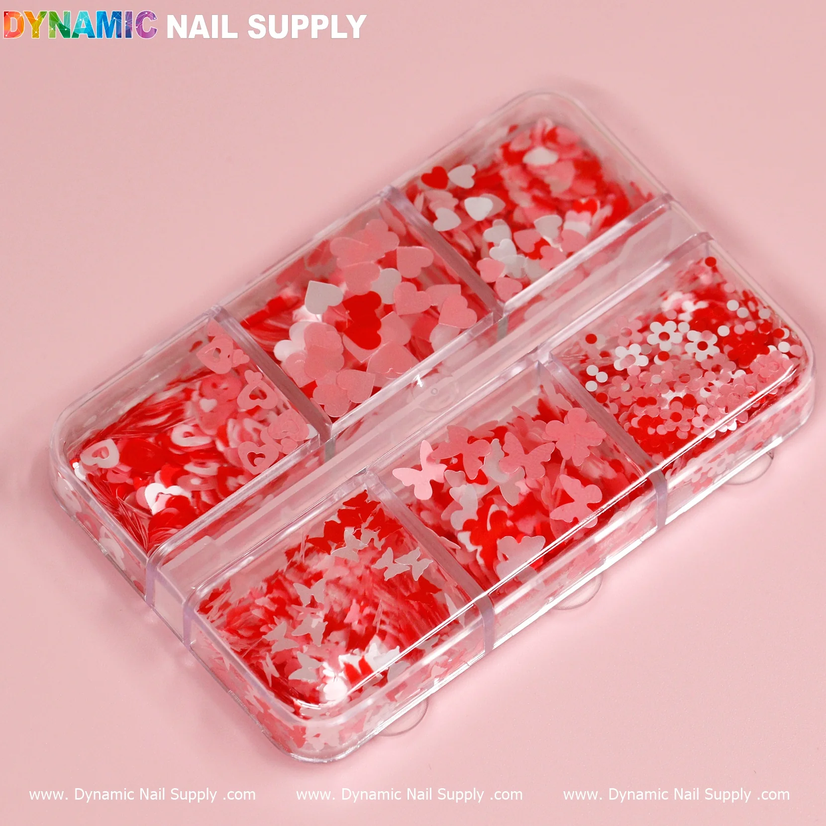 Valentine Style Butterfly & Heart & Flower sequins (red and pink color) - Image 4