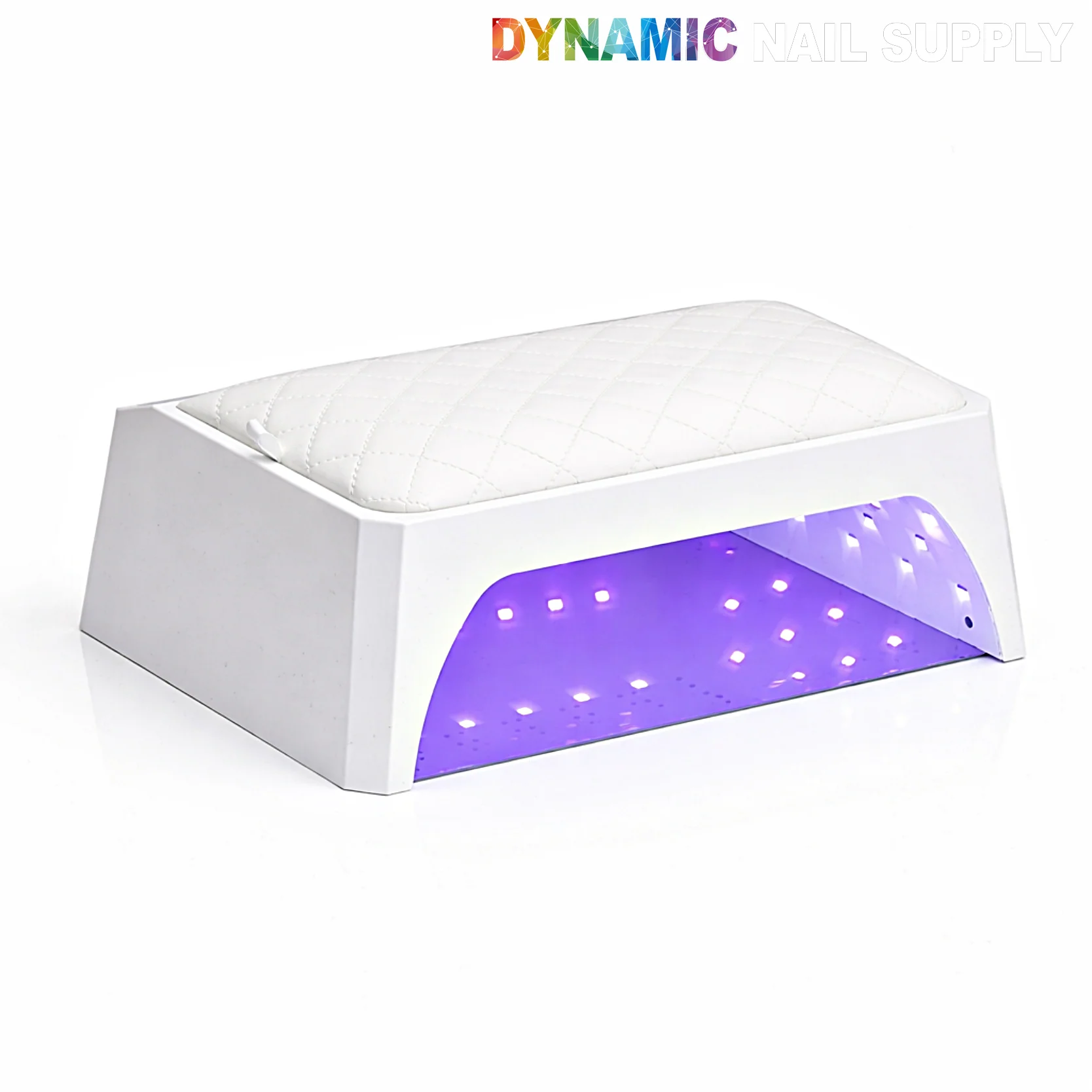 [White Cushion] 120W UV/ LED Cordless Rechargeable Lamp with Armrest Cushion - Two-Hand Fit