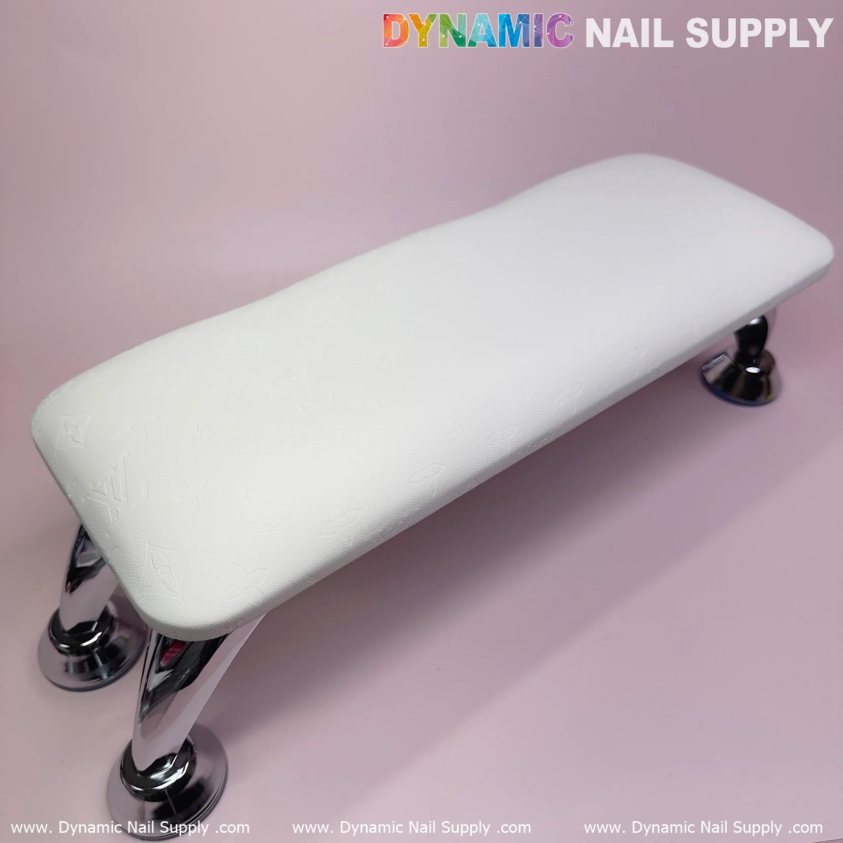 (White LV Pattern) Full-Grain Leather Armrest Cushion Pillow for Pedicure Manicure (Reposabrazos Para Manicura) - Image 4