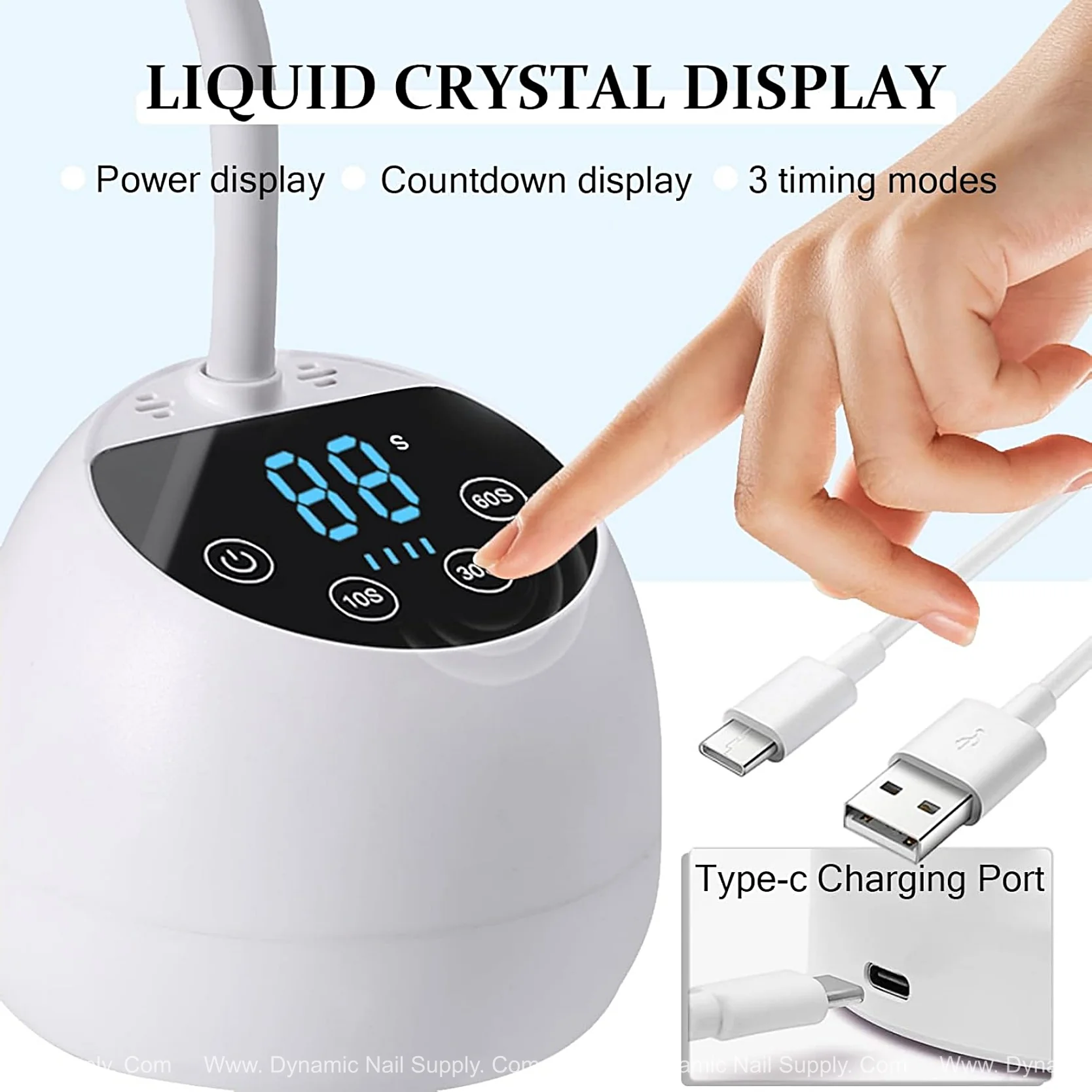 [White] Mini Flash Cure UV LED Lamp 36W -Auto Sensor Gooseneck Portable USB Nail Dryer - Image 3