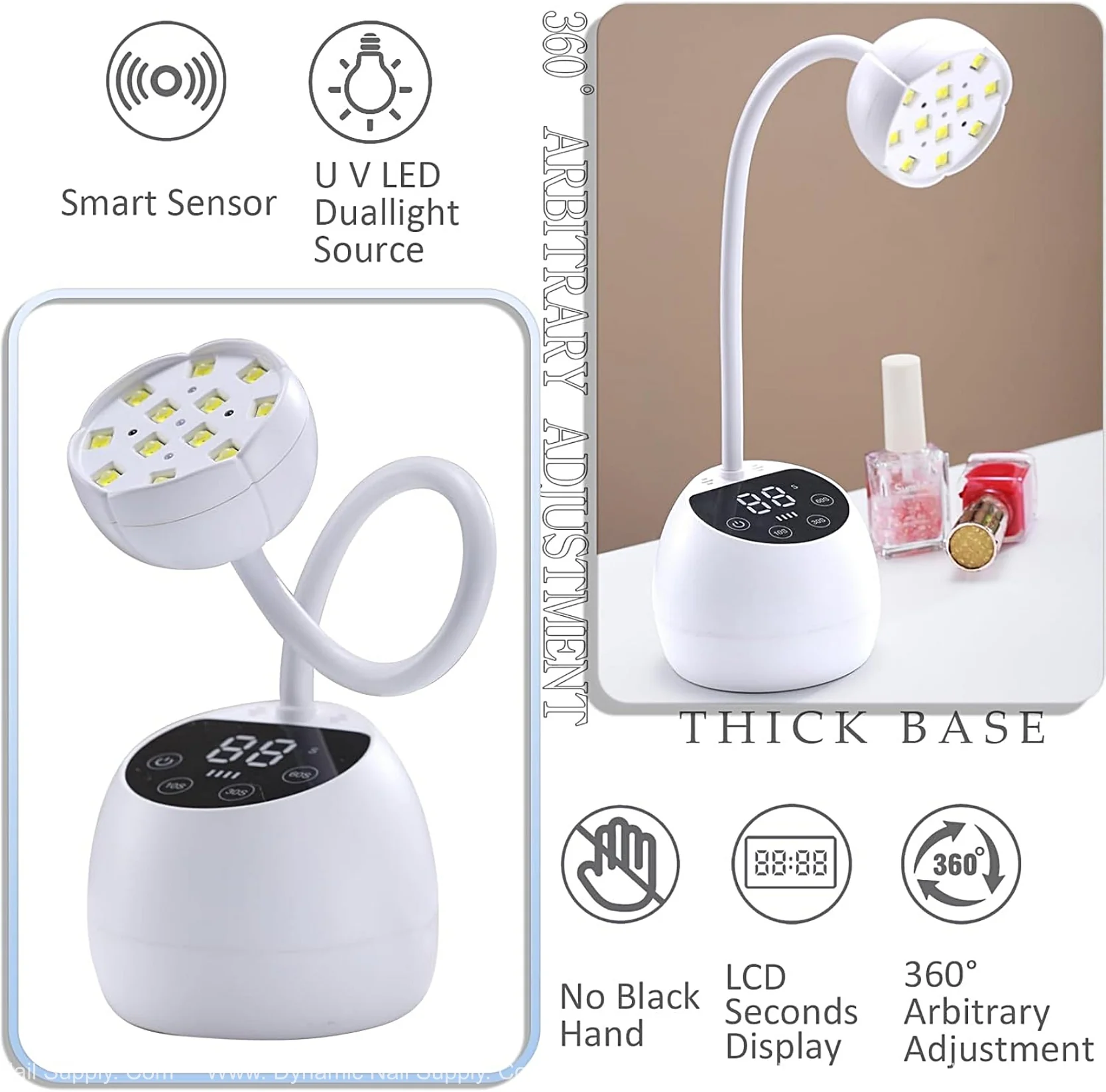 [White] Mini Flash Cure UV LED Lamp 36W -Auto Sensor Gooseneck Portable USB Nail Dryer - Image 4