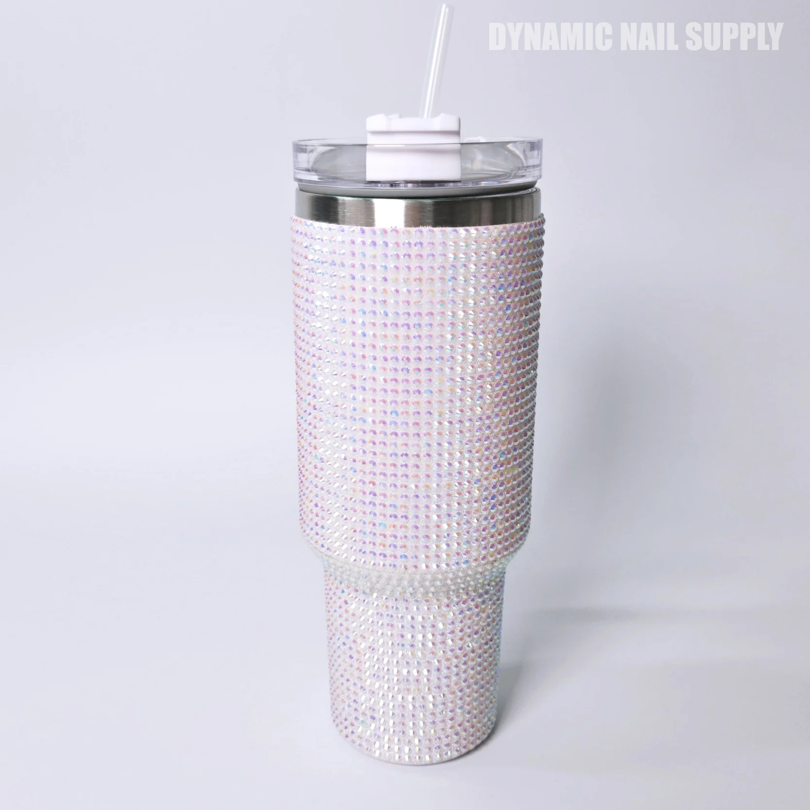 (White Rhinestone) Stainless Steel Tumbler (40oz) - Image 3
